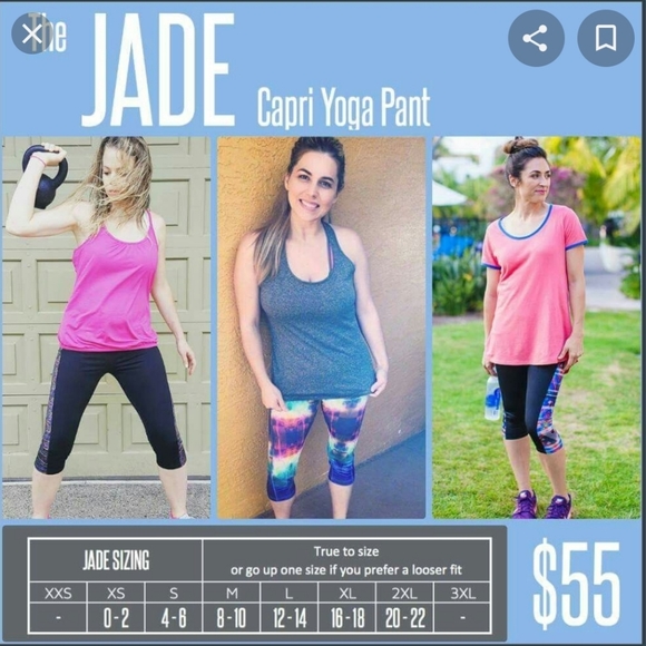 Lularoe Capri Workout Leggings Jade M NWT - Picture 7 of 8